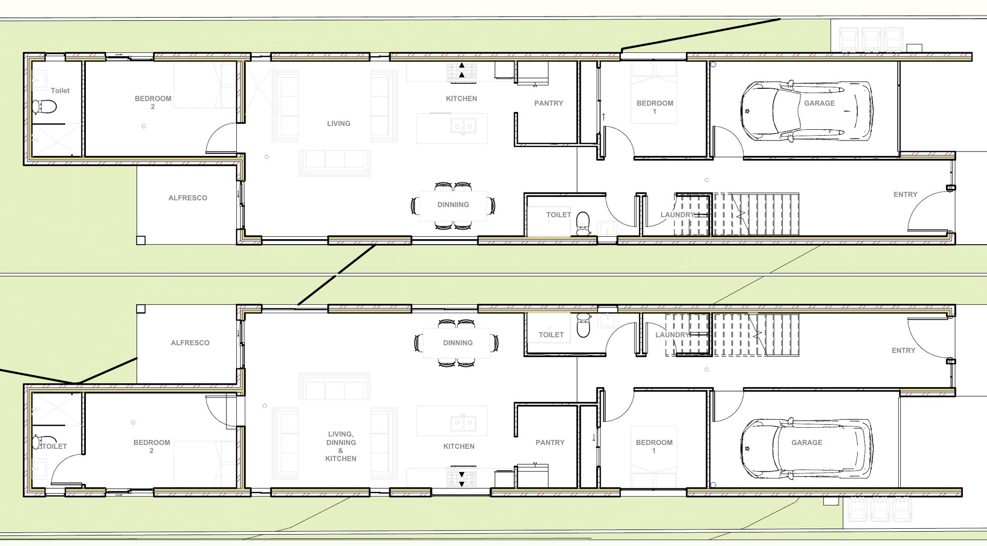 The Modern Duplex ground floor plan